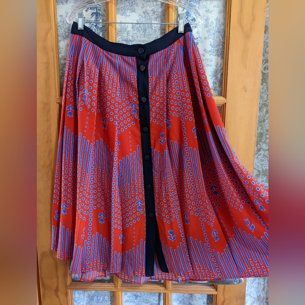 Midi length button down skirt